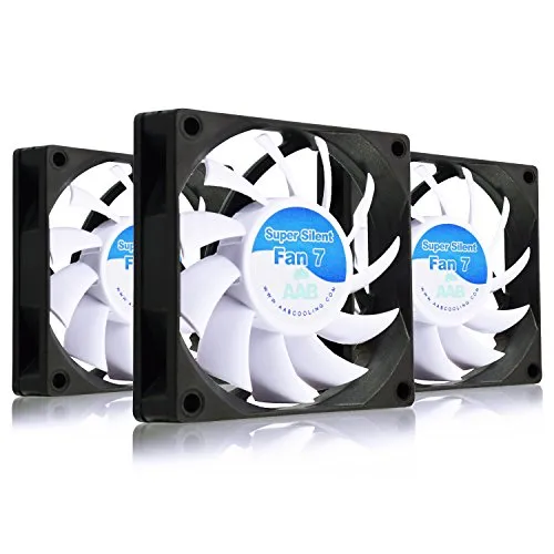 AABCOOLING Super Silent Fan 7 - Una Silenziosa e Molto Efficiente 70mm Ventola per Case PC, Ventilatore per Stampante 3D, 12V Raffreddamento PC, 7cm, Ventola Computer - 3 Pezzi 17,3 Db(A)