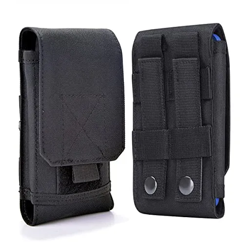 Universal Tactical MOLLE Holster Army Mobile Phone Belt Pouch EDC Security Pack Carry Accessory Kit Waist Bag Case Compatible iPhone 13 Pro X XS Max XR 7 8 6/6s Plus Samsung Galaxy S10 S9 S8 Plus