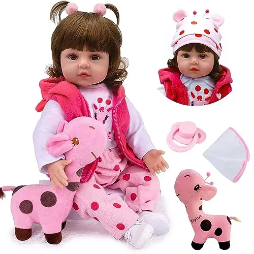 ZIYIUI Reborn Bambola Femmina 20 Pollici 50 cm Rinato Bambino Bambole Simulazione Silicone Morbido Vinile Magnetica Bocca Fatto a Mano Bella Giocattolo Regali di Natale Reborn Doll