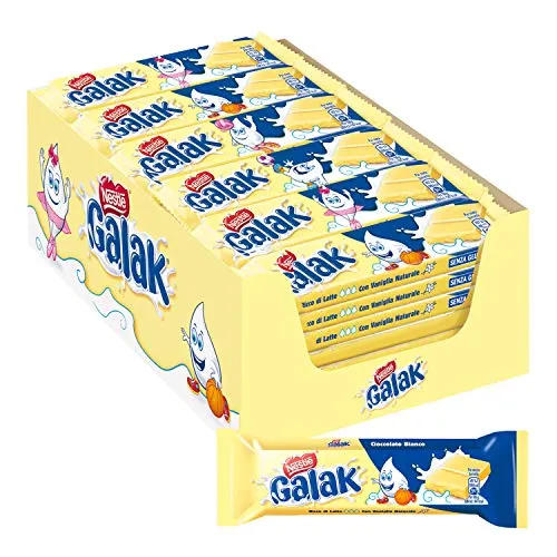 Nestlé Galak Barretta di Cioccolato Bianco, Confezione da 36 Barrette