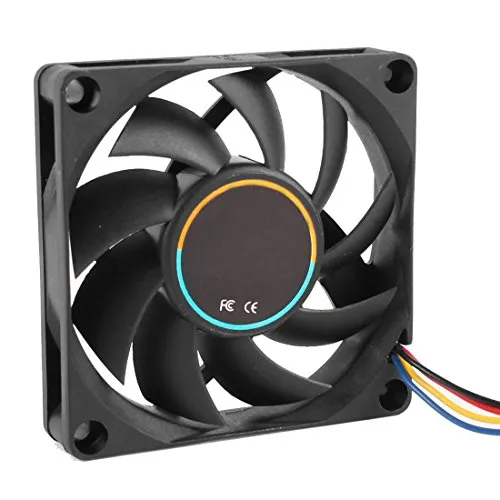 SODIAL(R) 70 x 70 x 15 mm 12V 4 pin PWM computer PC Case Cooler Cooling Fan Nero
