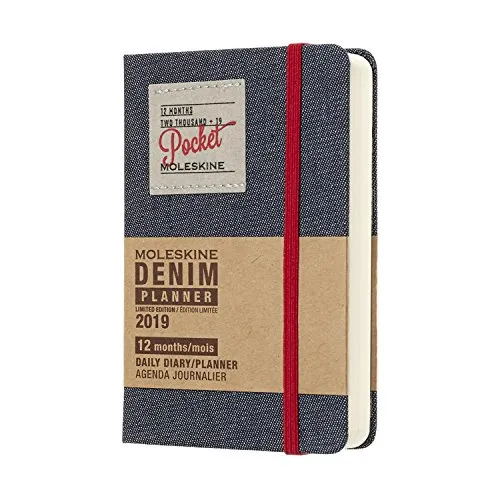 Moleskine 2019 Agenda Giornaliera Denim 12 Mesi, in Edizione Limitata Tascabile