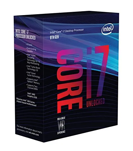 Intel Core i7 8700K Cpu Processore, 3.7GHz, Argento