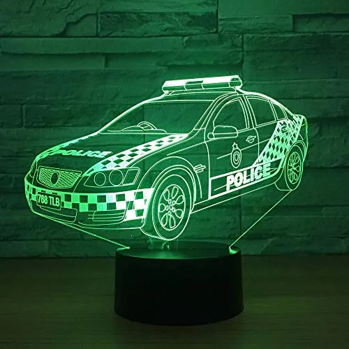 Lampada 3D per auto, 7 colori, interruttore touch, illusione, luce notturna per camera da letto, decorazione per la casa, matrimonio, compleanno, Natale, San Valentino