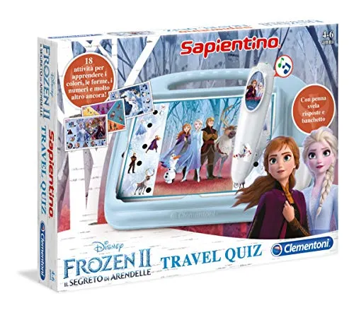 Clementoni - 16186 - Sapientino - Travel Quiz Disney Frozen 2, penna interattiva, elettronico parlante, gioco educativo bambini 4 anni, batterie incluse (versione in italiano)
