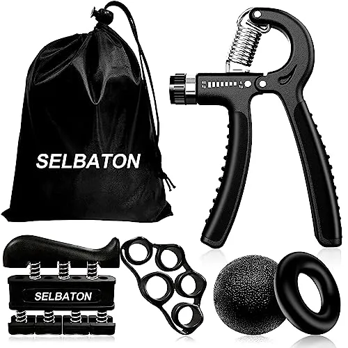 SELBATON Rafforzatore della presa della mano, Kit di Allenamento per Avambraccio(Set 5), Esercitatore Manuale per avambraccio da Polso,per Recupero e Allenamento da infortunio,rafforzamento Muscolare