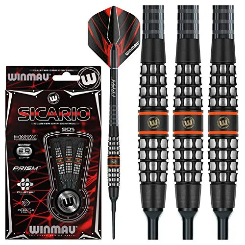 WINMAU Sicario 20g Freccette in Tungsteno Softip con Alette Prism Alpha e Prism Force Aste (Steli)