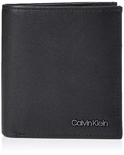 Calvin Klein Trifold 6CC W/Coin, Accessori Portafogli da Viaggio Uomo, Black, One Size