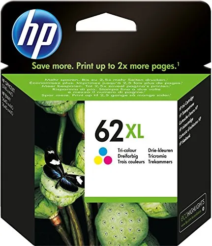 HP 62XL Tricromia, C2P07AE, Cartuccia Originale HP, ad Alta Capacità, Compatibile con Stampanti HP Envy 5540, 5642, 5644, 5742, 7640, HP Officejet Mobile serie 200