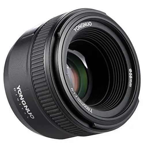Yongnuo, obiettivo YN50 mm F1.8, grande apertura per autofocus FX DX, lente full frame per Nikon, con panno di pulizia marca Andoer® Cloth