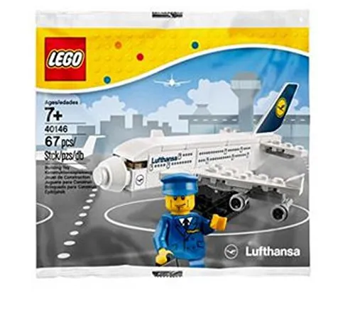 Lego 40146 Lufthansa Airbus A380 + Statuetta * rari Pezzi da Collezione * 67 Pezzi in Sacchetto di plastica