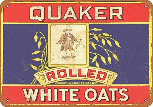 Generies Quaker Rolled White Oats Metallo Lattina Cartello Arredamento Popolare Ferro Pittura Manifesto per Bar Sala da Pranzo Casa Club