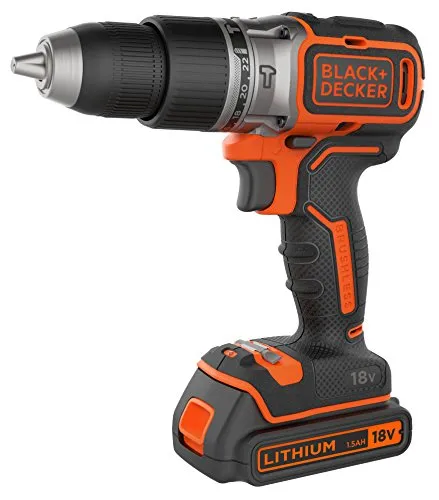 BLACK+DECKER BL188KB-QW Trapano/Avvitatore a Percussione Brushless con Doppia Batteria in Valigetta, 1.5 Ah, 27 W, 18 V, 2, 0-420/0-1650 giri/min