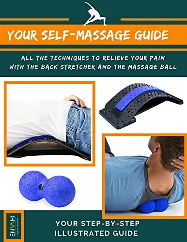 Complete Method with the Back Stretcher and Massage Ball against Back Pain Relief and Improve Posture Chair: Lacross Ball & Lower Back Support, Back Stretcher Posture Corrector (English Edition)
