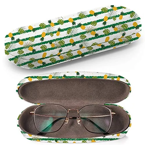 Art-Strap Custodia rigida per occhiali da sole, custodia per occhiali in plastica con panno per la pulizia degli occhiali (Tropical Repetitive Pineapples)
