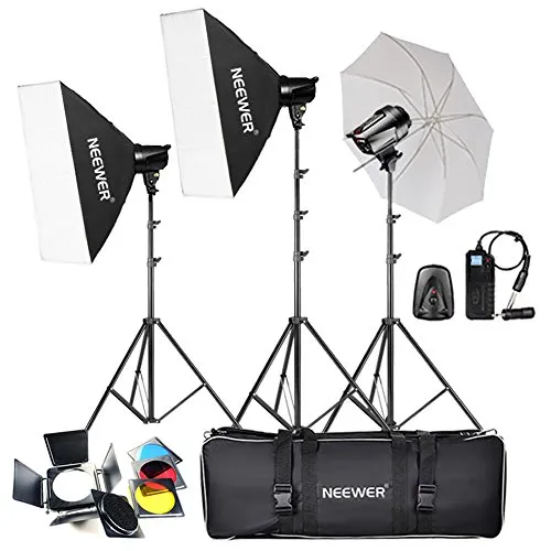 Neewer® 540W(180W x 3) Professionale Fotografia Studio Flash Lighting Kit di Strobe Luce per i Ritratti, Studio e Video Riprese ( EG-180B)