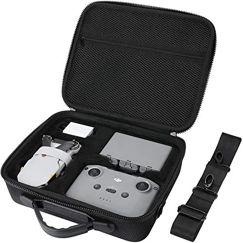 ProCase Custodia per DJI Mini 2 / DJI Mini 2 Fly More Combo e Accessori, Custodia da Viaggio Antiurto con Tracolla per Droni Telecomandati DJI Mini 2 / DJI Mini 2 Fly More Combo –Nero