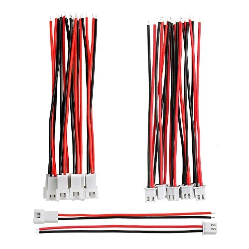 Hyber&Cara 40 Micro connettore JST XH 2.54mm 2 pin maschio e femmina con 10 cm 24 AWG cavo elettrico in silicone isolato