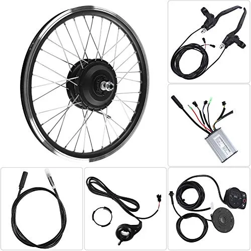 Hongzer Kit di conversione per Bici elettriche, 36V / 48V 250W Motore KT900S Display a LED Kit di conversione Bici elettrica per Ruote da 26" per Freno V, Freno a Disco(Motore Posteriore da 36V)