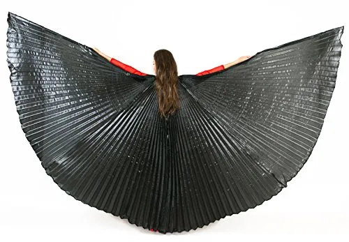 Turkish Emporium Isis Wings per danza del ventre velo ali accessorio velo costumi carnevale con barre di metallo