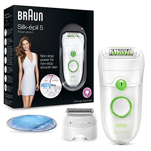 Braun Silk-épil 5 SE5780 Epilatore con Sistema Comfort e Cinque Attacchi, Completamente Lavabile [Versione UK]