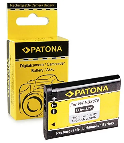 PATONA Batteria Sostituzione per Panasonic VW-VBX070, Toshiba PX1686, Sanyo DB-L80, Pentax D-Li88