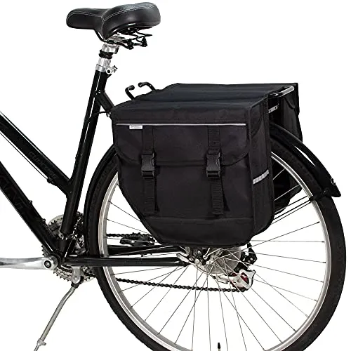 BikyBag Model M - Borse Doppie per Bicicletta per Portapacchi Posteriore (Nero)