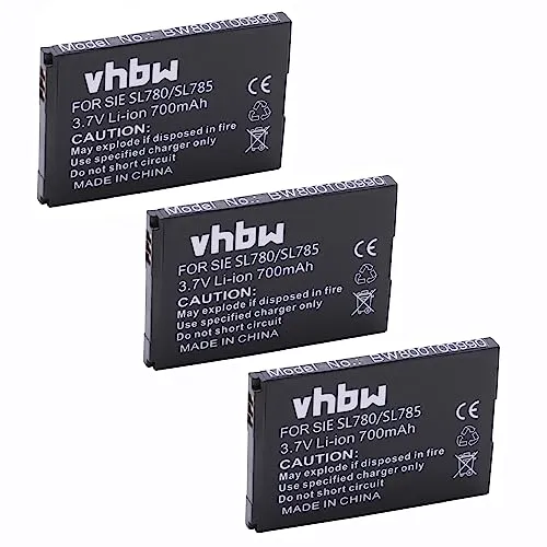 vhbw 3x batteria sostituisce Siemens Gigaset V30145-K1310K-X444, V30145-K1310-X445 per telefono fisso cordless (700mAh, 3,7V, Li-Ion)