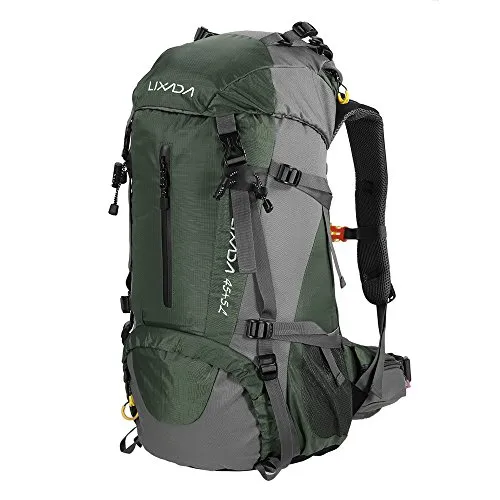 Lixada 50L Zaino Impermeabile Sport Trekking Escursioni Campeggio Alpinismo Arrampicata Zaino in Spalla con Copertura a Pioggia