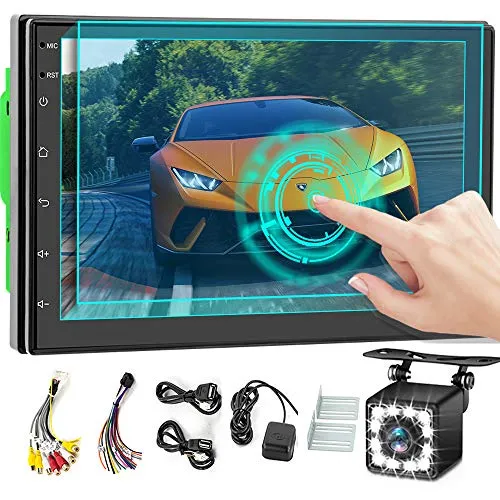 Android 9.0 Autoradio 2 DIN GPS 2G+32G, NHOPEEW 7'' Capacit¨¤ 2.5D HD Touch Screen Auto MP5 Player con Mappa Universale APK DVR Ricevitore FM Collegamento Specchio Controllo SWC Telecamera Posteriore