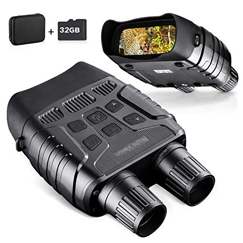 BNISE Binocolo visione notturna HD Digitale per adulti - 2.31" TFT LCD e 32G Micro SD Carta Professionale Telecamera Videocamera a Infrarossi Per La Caccia