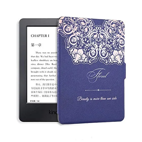 WENYYBF Kindle Case Kindle Caso Stampato Kindle 8 Caso di Pelle per Kindle E-Slim Reader di Ebook di Copertura Auto Sleep Wakeup Guscio Rigido
