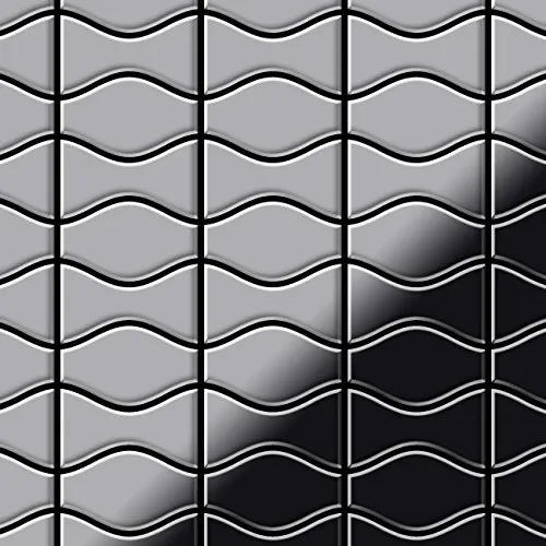Mosaico metallo solido Acciaio inossidabile Marine specchiato grigio spesso 1,6 mm ALLOY Kismet & Karma-S-S-MM disegnato da Karim Rashid