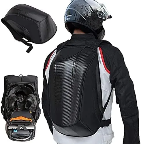 JFG RACING - Zaino rigido da moto, a forma di diamante, in fibra di carbonio, impermeabile, capiente (30 L), per attività all’aperto, viaggi, campeggio, ciclismo