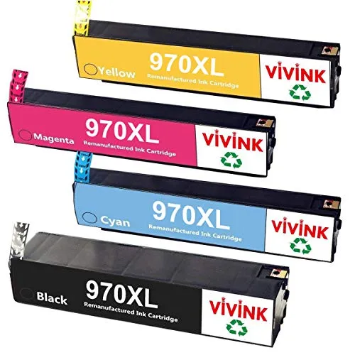 VIVINK 4 cartucce d'inchiostro Compatibile Sostituzione Per HP 970XL 971XL Officejet Pro X451dw , X476dw , X551dw , X576dw Stampanti ( CN625AE / CN626AE / CN627AE /CN628AE )