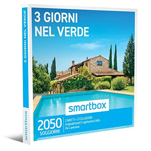 Smartbox -Tre Giorni Nel Verde - Cofanetto Regalo Coppia, 2 Notti con Colazione per 2 Persone, Idee Regalo Originale