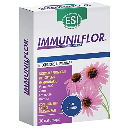 ESI Immunilflor - Integratore alimentare a base di echinacea, uncaria, zinco e vitamina C, 30 Capsule