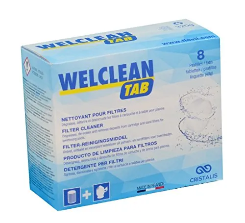 Welclean Tab - Flovil MD9294 Detergente in Pastiglie per Filtri, Bianco, 14x6x12 cm
