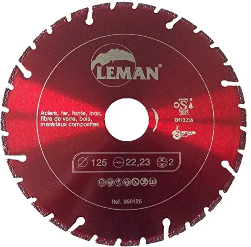 Leman 950115 - Disco diamantato brasato, 115 x 45 x 1,8 x 2,0 mm, per tagliare l'acciaio