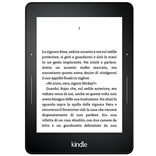 E-reader Kindle Voyage, schermo da 6" ad alta risoluzione (300 ppi) con luce integrata a regolazione automatica, sensori VoltaPagina, Wi-Fi