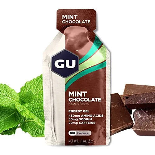 GU Energy Gel Mint Choccolate, 20mg Caffeina, box da 24 gel da 32g