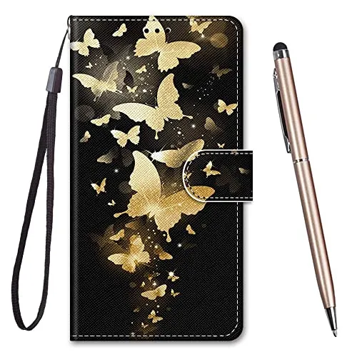 TOUCASA Cover per Huawei Mate 10 Lite,Flip Caso Custodia [Creativo Dipinto] PU Pelle Portafoglio Unico Sottile Funzione TPU Antiurto Flip Cover a Libro per Huawei Mate 10 Lite (Farfalla Gialla)