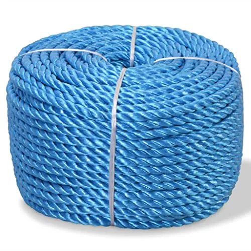 vidaXL Corda Intrecciata in Polipropilene 8 mm 200 m Blu Cima Cordame Nautico