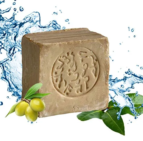 Aleppo sapone con circa oliva 85%, olio di alloro 15% -intaglio a mano - prodotto naturale - peso: circa 200 grammi