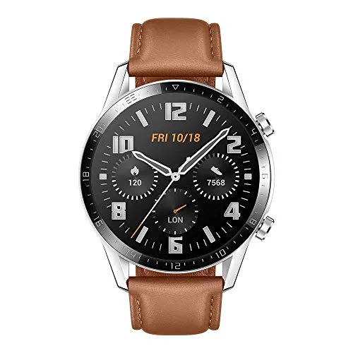 HUAWEI Watch GT 2 Smartwatch 46 mm, Durata Batteria fino a 2 Settimane, GPS, 15 Modalità di Allenamento, Display del Quadrante in Vetro 3D, Chiamata Tramite Bluetooth, Pebble Brown (Ricondizionato)