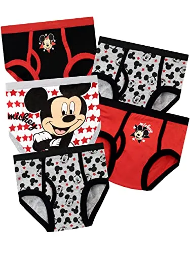 Disney Biancheria Intima delle Ragazzi Mickey Mouse Confezione da 5 Multicolore 4 a 5 Anni