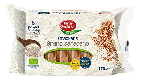Vital Nature Spa Crackers di Grano Saraceno Bio - Pacco da 9 x 170 g, Senza glutine