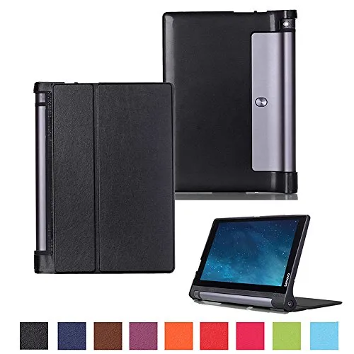 Kepuch Custer Cover per Lenovo Yoga Tab 3 10.1 X50L X50F,PU-Pelle Case Custodia per Lenovo Yoga Tab 3 10.1 X50L X50F - Nero