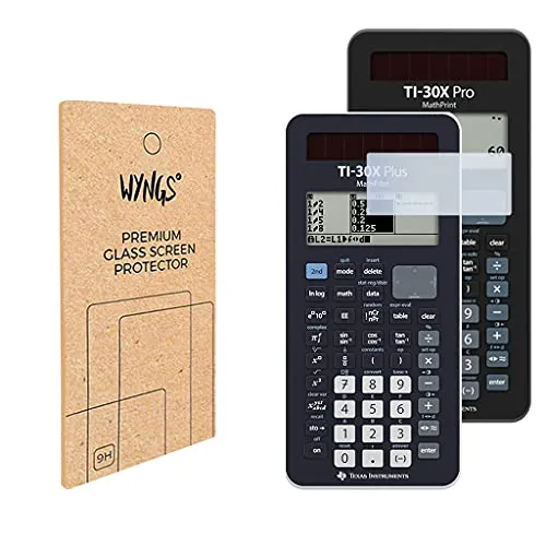 WYNGS Pellicola protettiva in vetro temperato compatibile con TI-30X Plus MathPrint e TI-30X Pro MathPrint (2 pezzi)