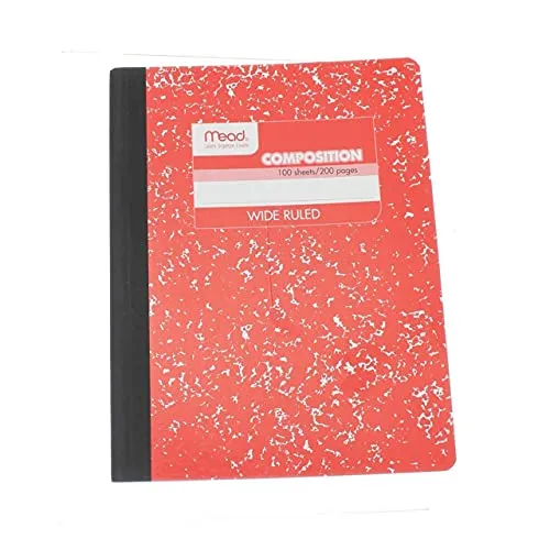 Mead Composition Notebook, Comp Book, carta a righe ampie, 100 fogli, 20,9 x 7-1/2 ", moda, colori assortiti, colore selezionato può variare, 1 libro (9918)